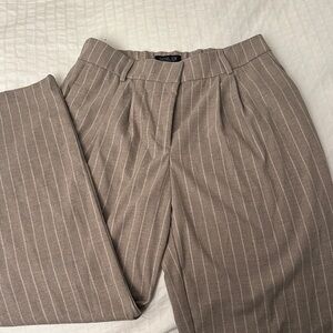 Rachel Zoe Taupe Striped Dress Pants